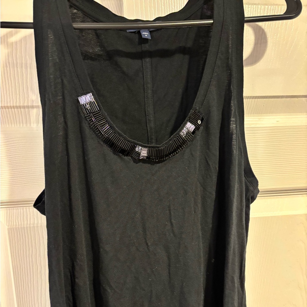 Gap Black Sleeveless Top with Beaded Detail